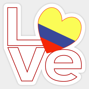 White Red Colombia LOVE Sticker